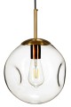 Lampa wisząca szklana duża KULA LAVA Clear