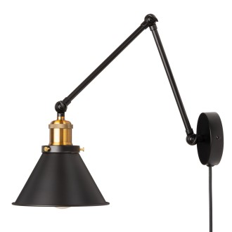 Kinkiet regulowany z kablem klosz stożek NEW Antic Brass