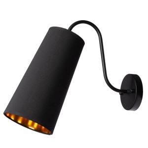 Kinkiet metalowy czarny na łuku LONG