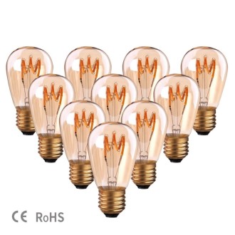 Pakiet 10sztuk żarówka LED E27 S14 0,5W amber girlandowa spirala