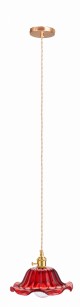 Lampa wisząca sufitowa szklana FLOWER czerwona