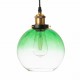 Lampa wisząca szklana kula lustrzana ombre zielona