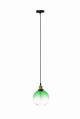 Lampa wisząca szklana kula lustrzana ombre zielona