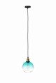 Lampa wisząca szklana kula turkusowa ombre
