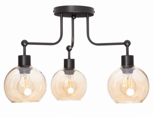 Lampa sufitowa żyrandol 3 klosze Venus bursztynowe
