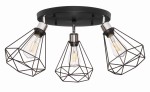 Lampa sufitowa plafon 3 klosze Diament czarny