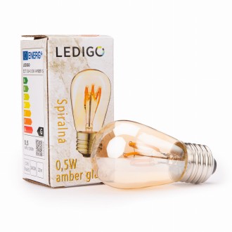 Żarówka LED E27 S14 0,5W amber girlandowa spirala