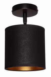 Lampa sufitowa plafon czarny abażur Oro