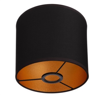 Abażur walec Oro Deluxe czarny złoty środek