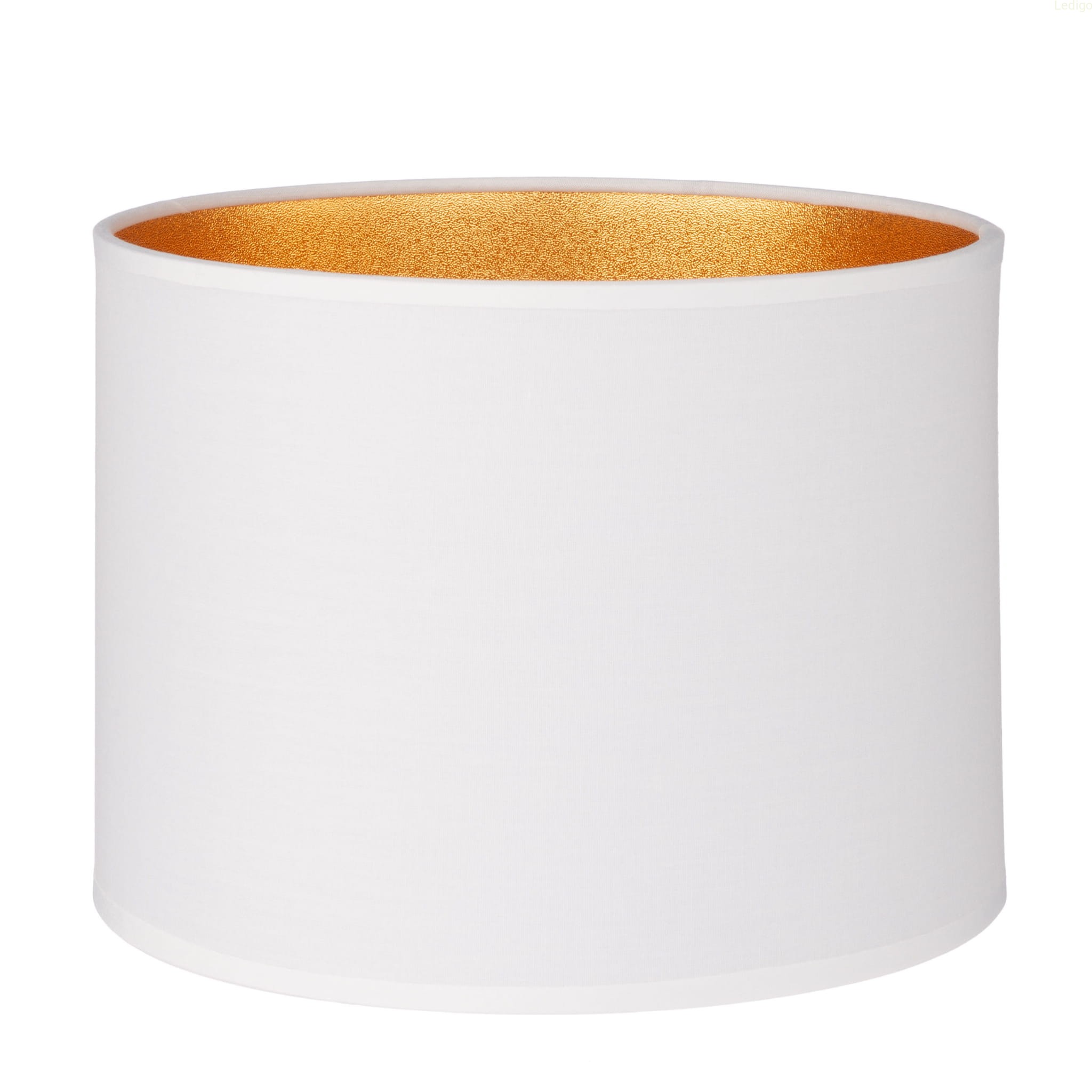 Abażur walec Oro Deluxe biały złoty środek