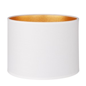 Abażur walec Oro Deluxe biały złoty środek