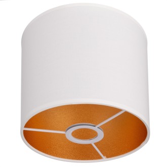 Abażur walec Oro Deluxe biały złoty środek