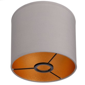 Abażur walec Oro Deluxe szary złoty środek