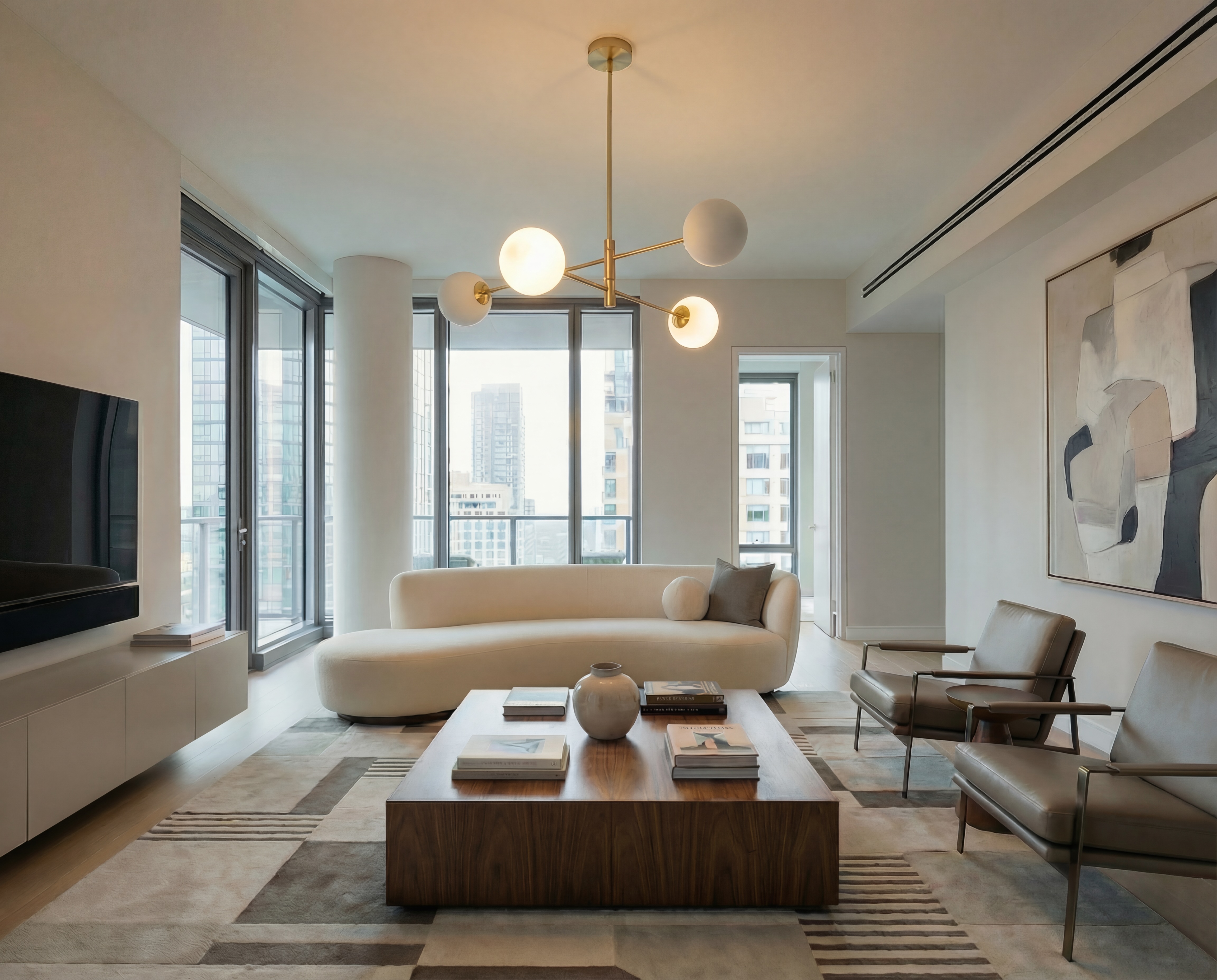 Oświetlenie do salonu szklane kule złota  lampa