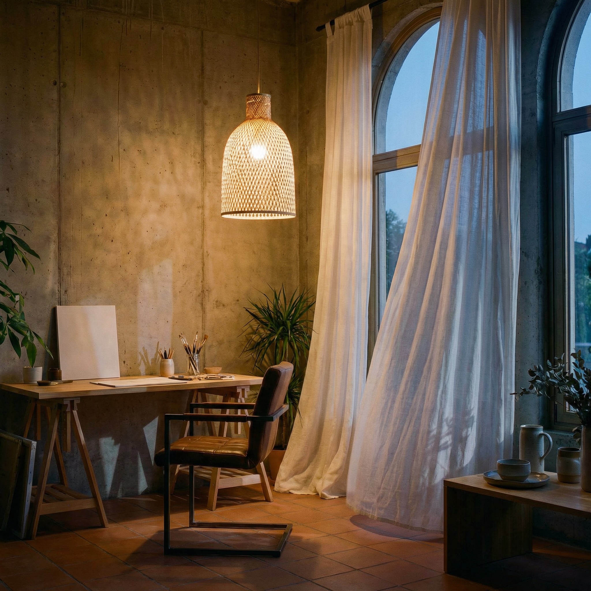 Lampa boho bambusowa 