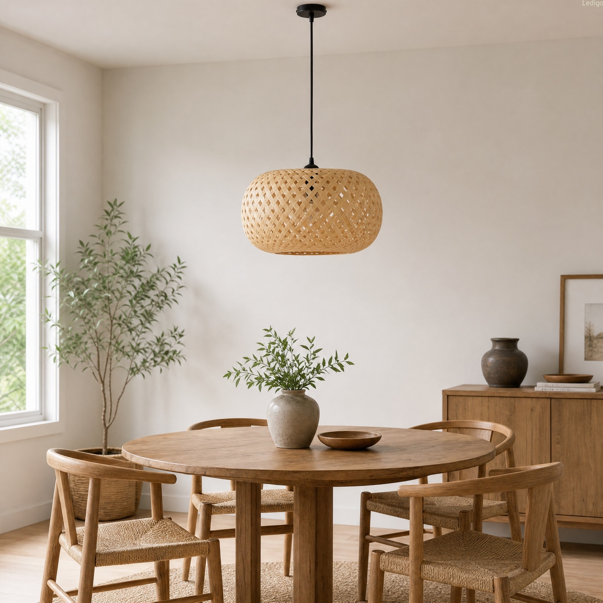 Lampa bambusowa nad stół