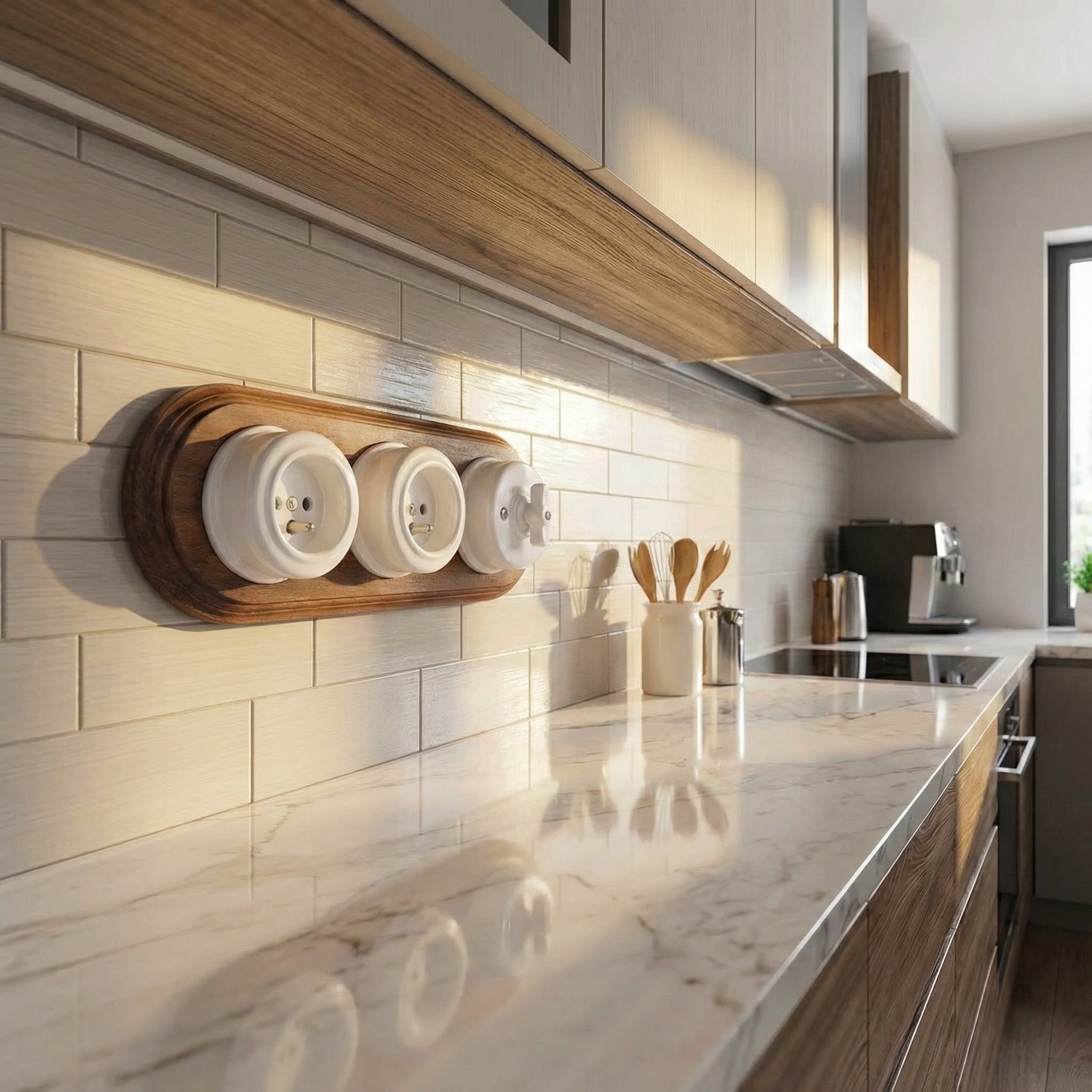 Ceramiczne gniazda w kuchni 